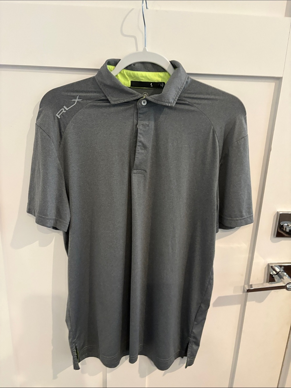 Men’s Gray Polo with Lime Accent